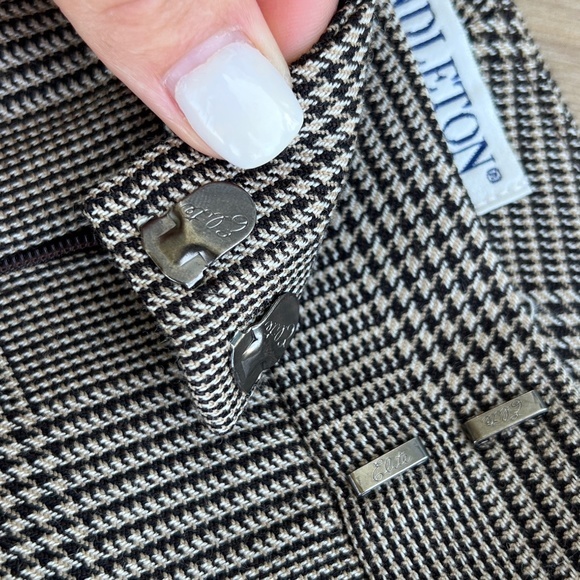 Pendleton Vintage Houndstooth Virgin Wool Pants Trousers Size 8 Tan Black - Picture 9 of 15